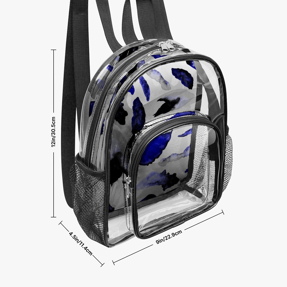 Blue Watercolor Clear Backpack
