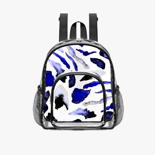 Blue Watercolor Clear Backpack