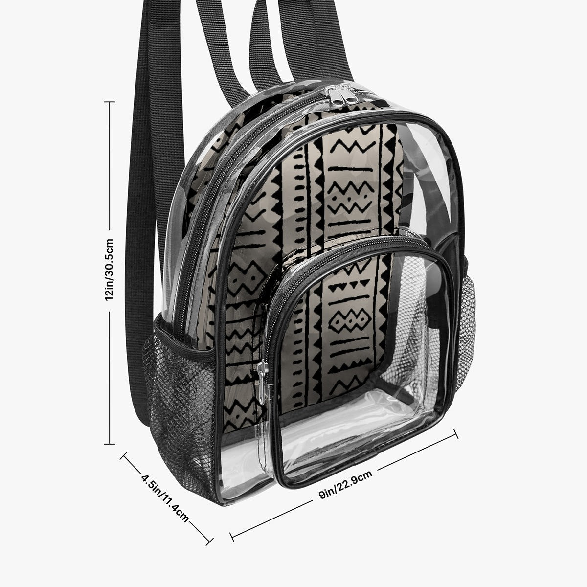 Black & White Tribal Design Clear Backpack
