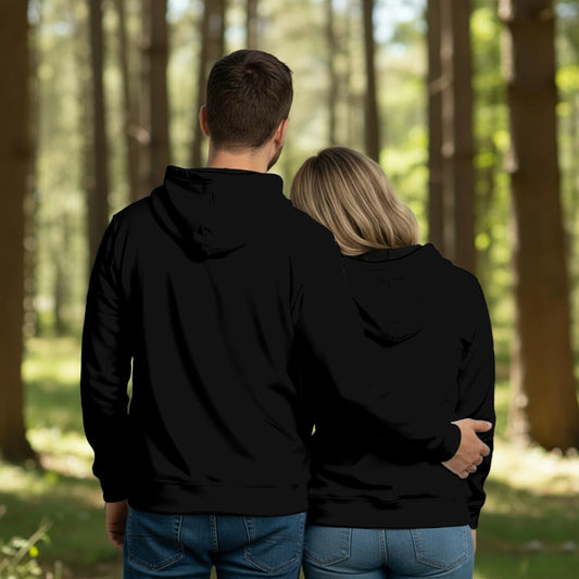 Unisex Black Thicken Pullover Hoodie