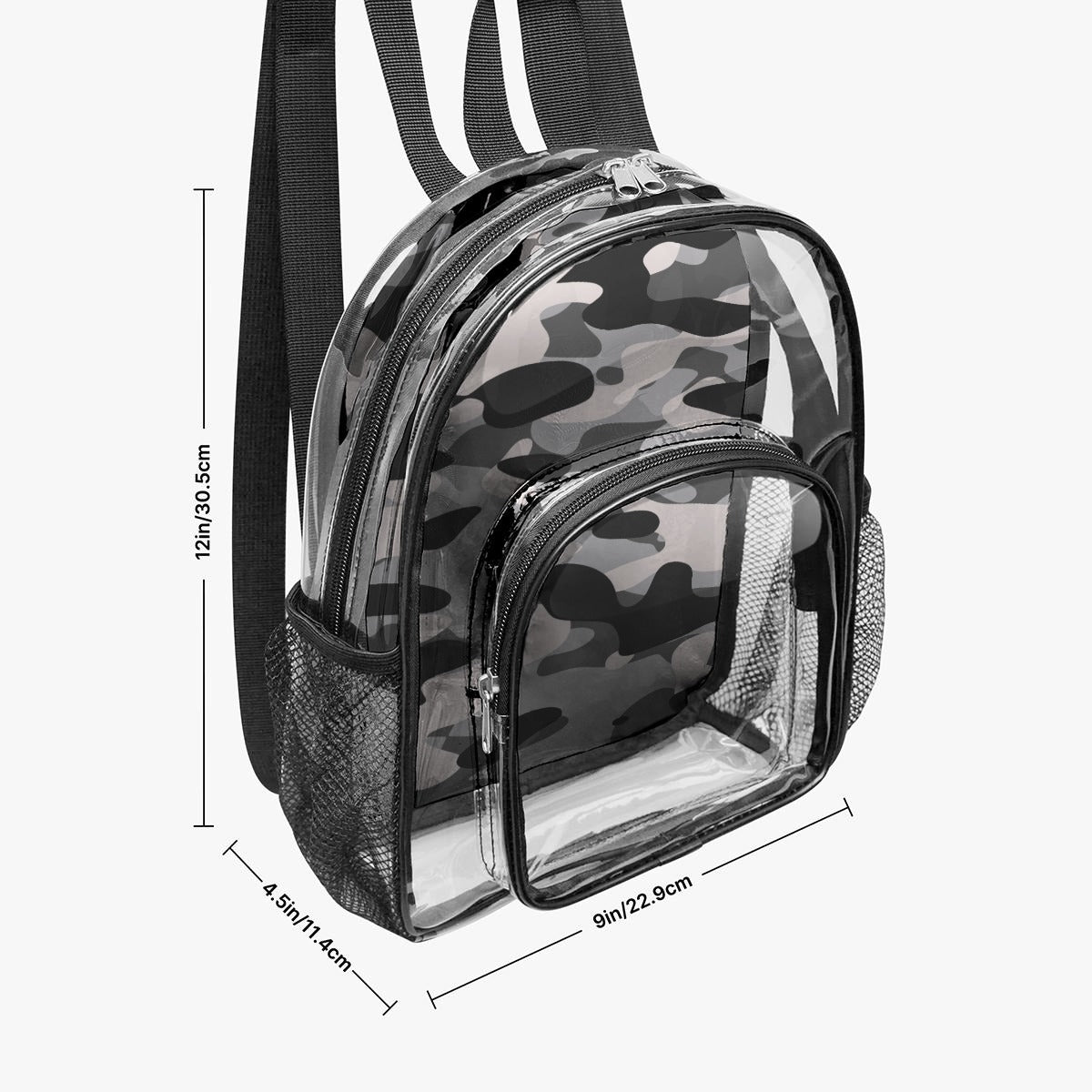Camo Clear Backpack with Black Trim