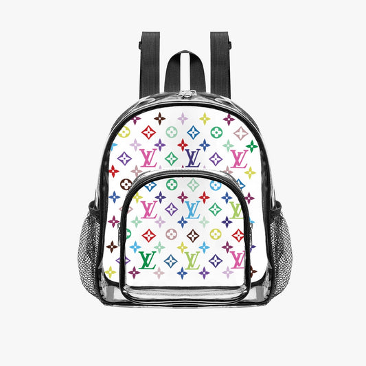Multicolor Monogram Clear Backpack with Black Trim