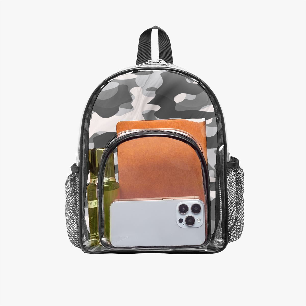 Camo Clear Backpack with Black Trim
