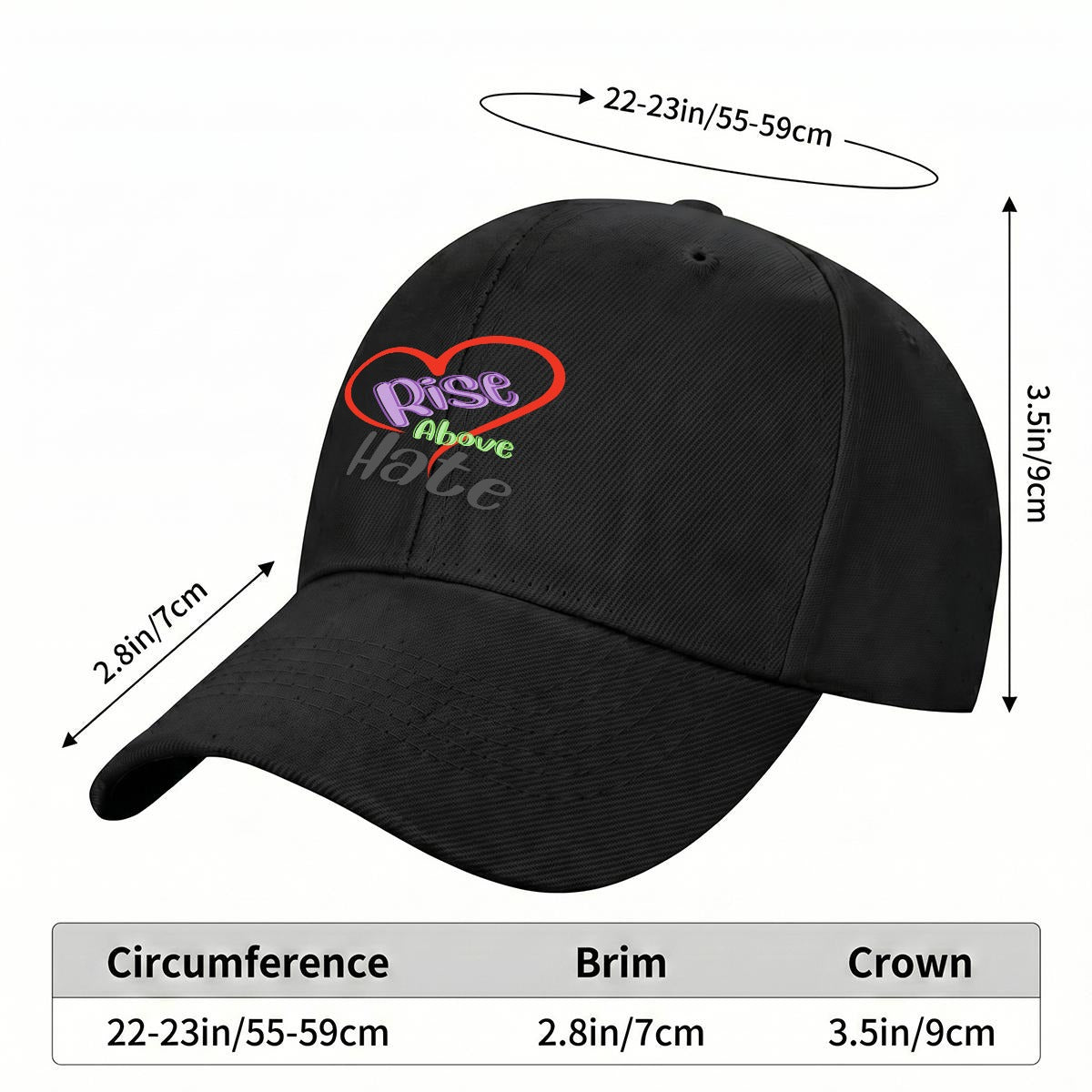 Rise Above Hate Curved Brim Baseball Cap