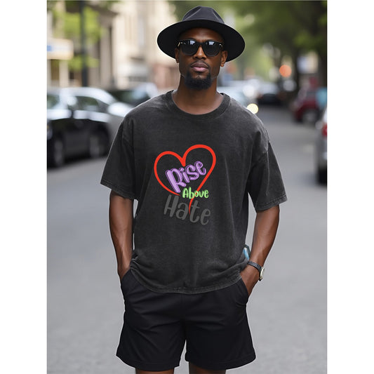 Rise Above Hate Unisex Heavyweight T-shirt made in USA