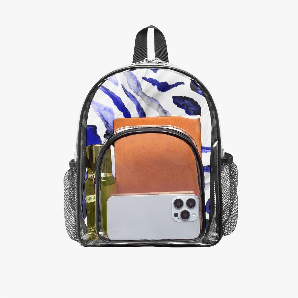 Blue Watercolor Clear Backpack