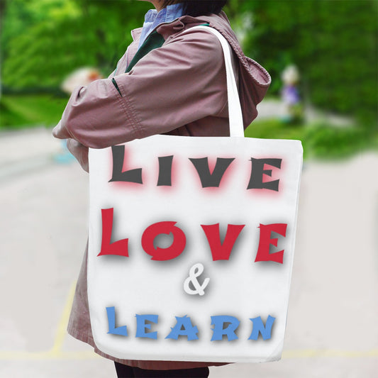 Live, Love & Learn Canvas Bag With Shoulder Strap