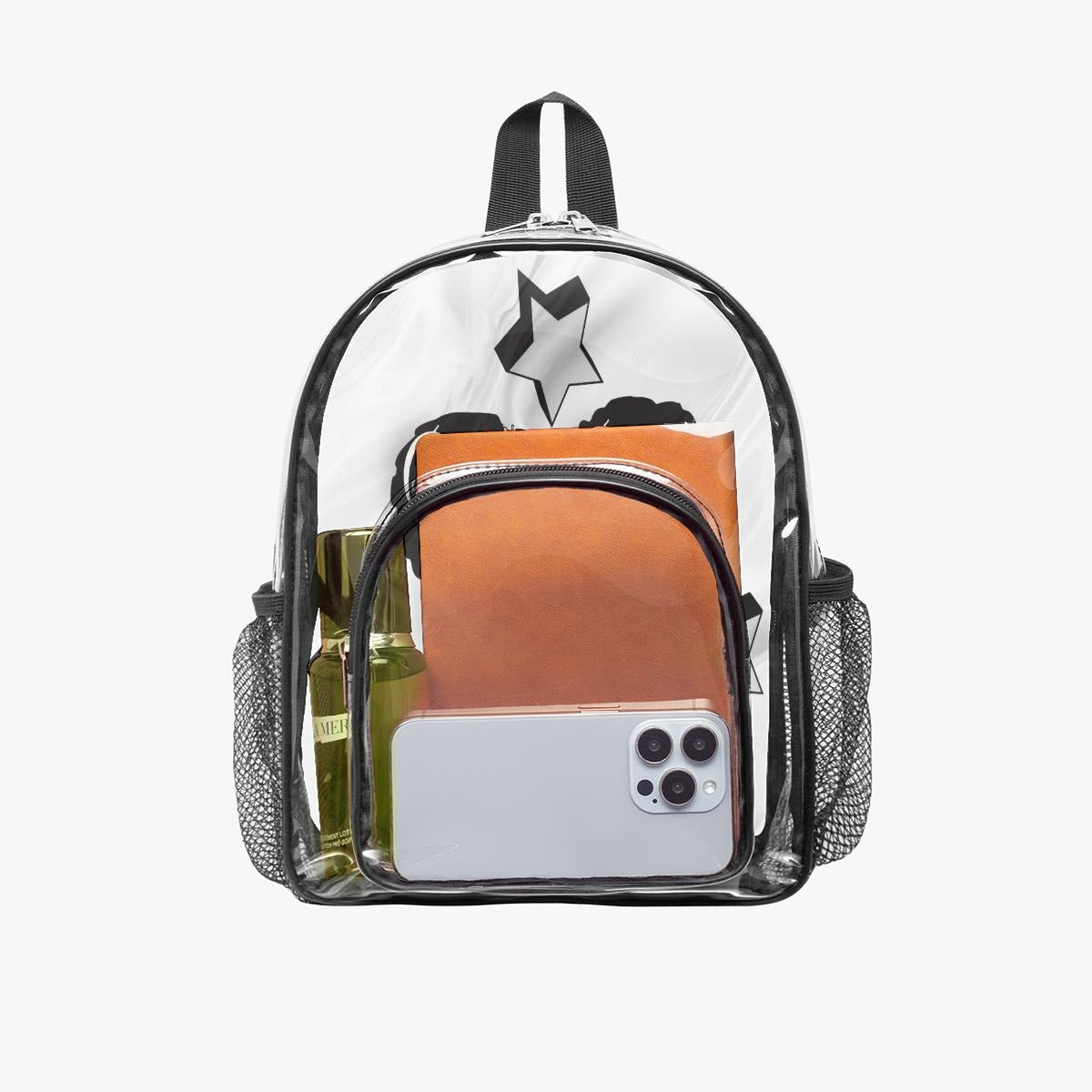 Girls Rock Clear Backpack – Black Silhouette & Star Design