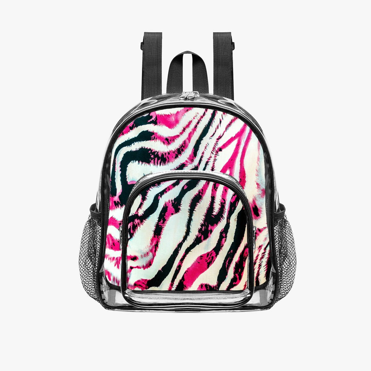 Wild Pink Zebra Clear Backpack