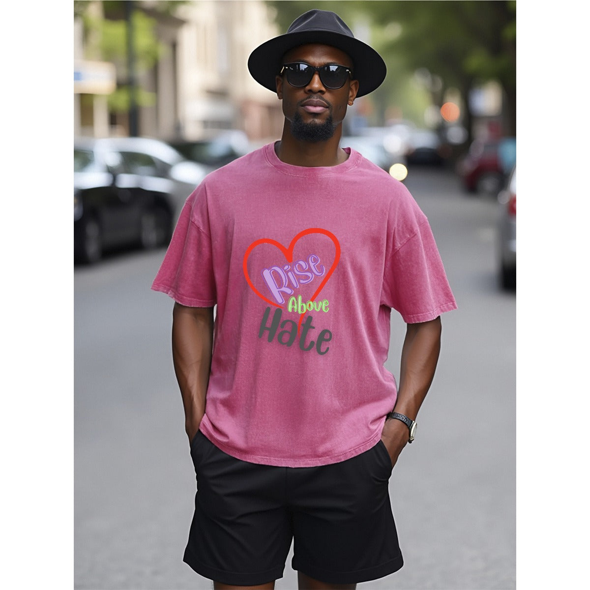 Rise Above Hate Unisex Heavyweight T-shirt made in USA